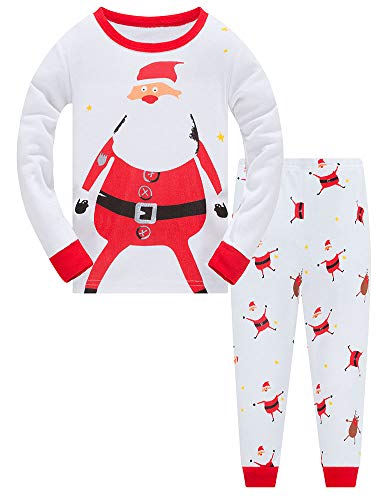Christmas Pjs Kids Pyjamas Set for Boys Pajamas Cotton Toddler Baby Clothes Girls Nightwear Fun Santa Claus Sleepwear Unisex Long Sleeve 2 Piece Nightwear Outfit 1-12 Years